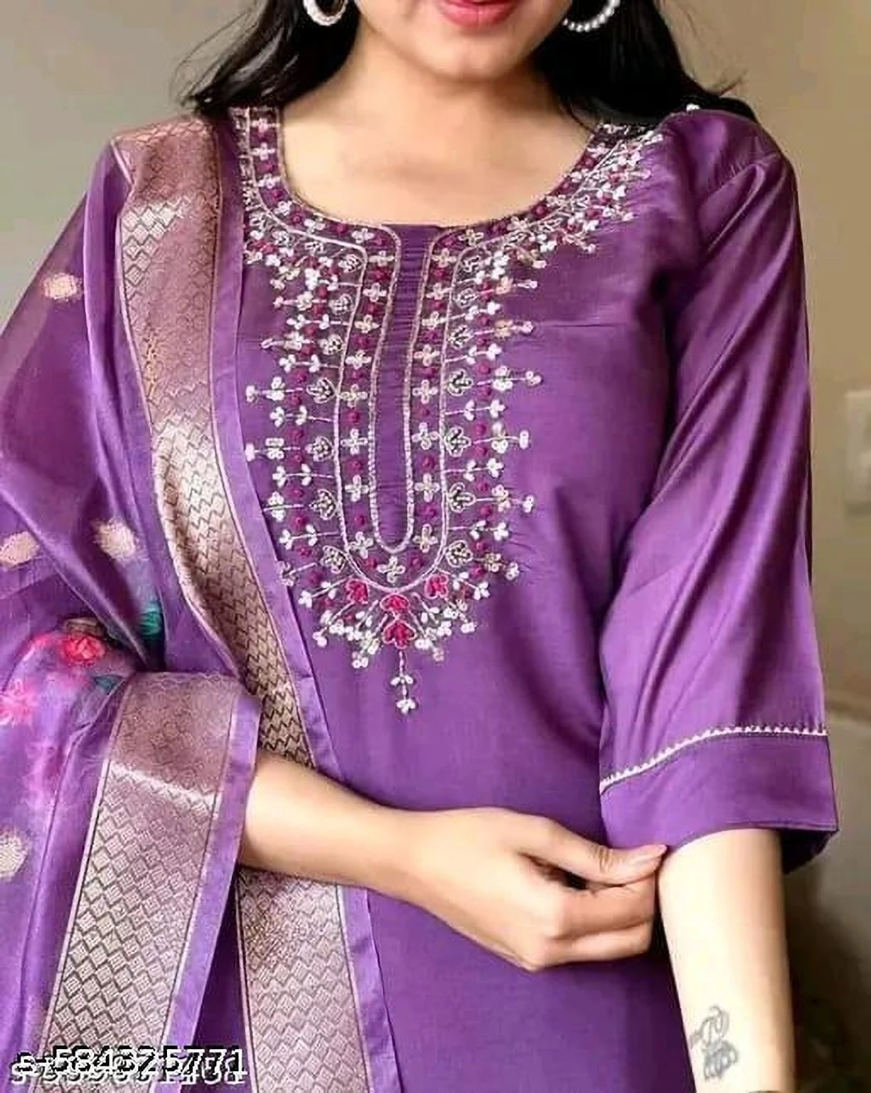 FASHION Embroidered Kurta, Trouser/Pant & Dupatta Set