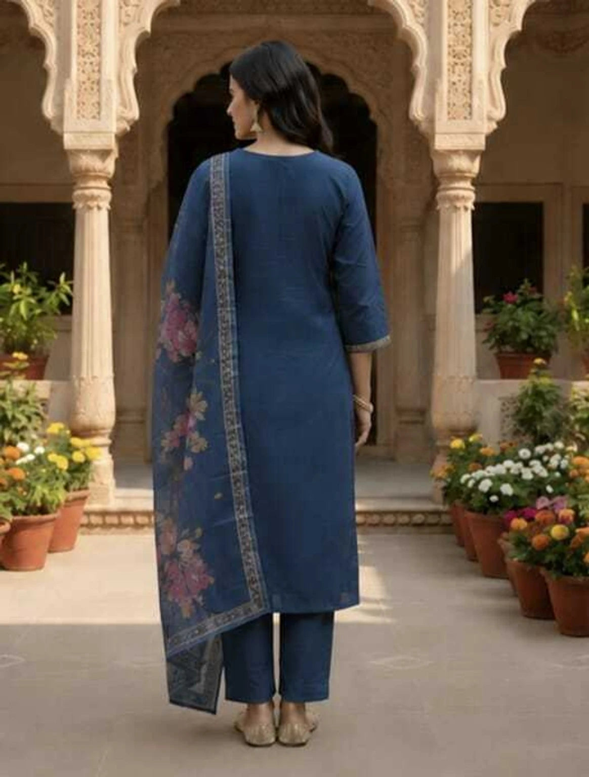 FASHION Embroidered Kurta, Trouser/Pant & Dupatta Set