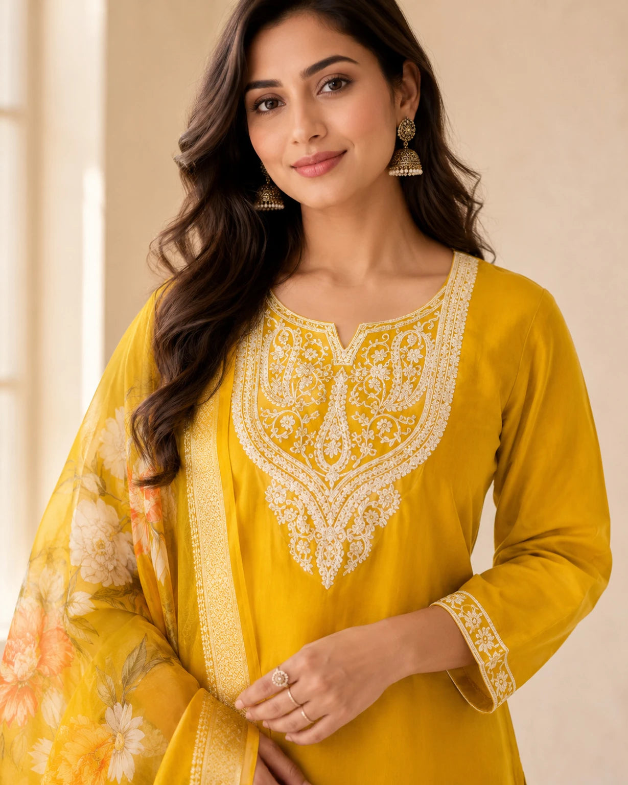 FASHION Embroidered Kurta, Trouser/Pant & Dupatta Set