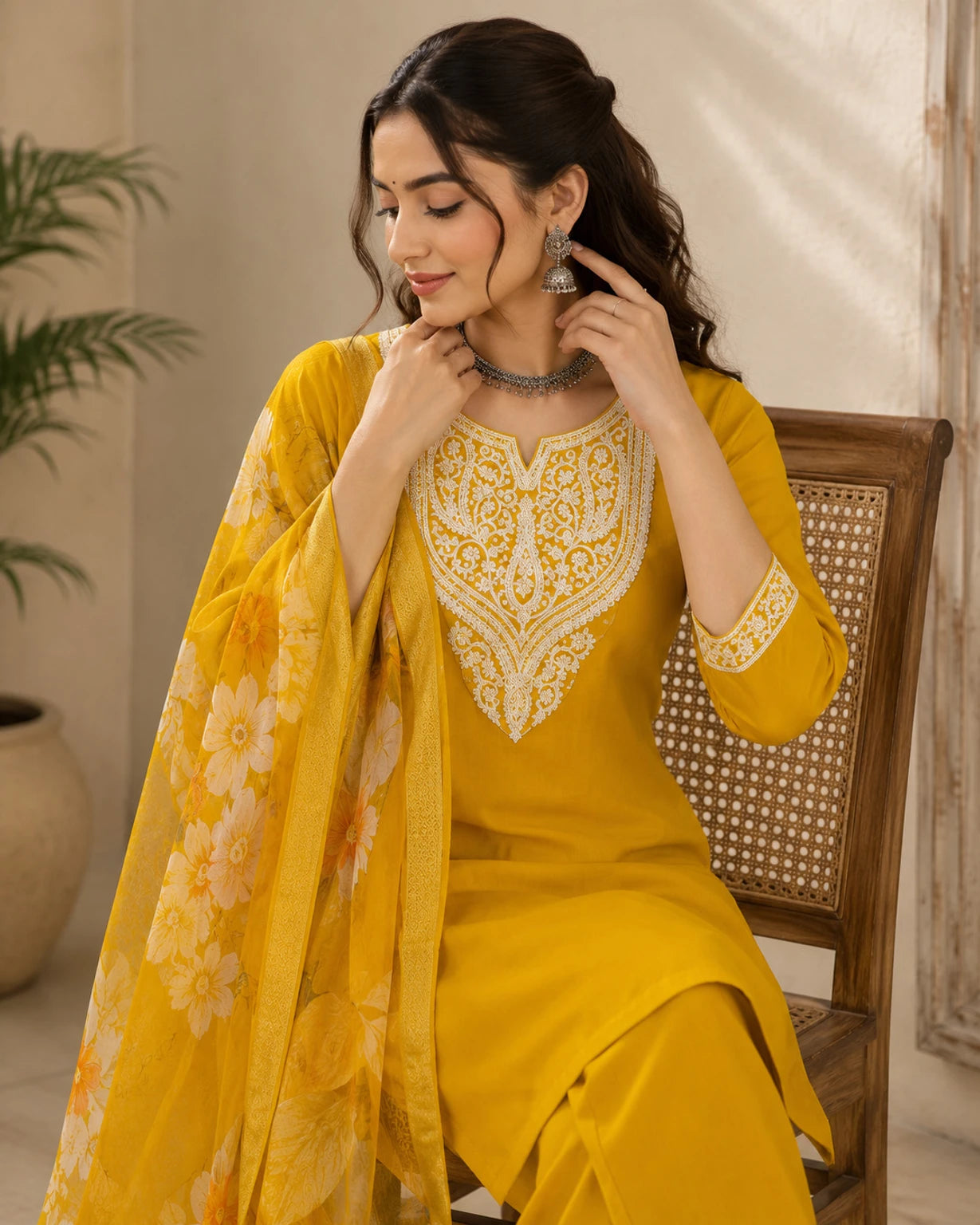 FASHION Embroidered Kurta, Trouser/Pant & Dupatta Set