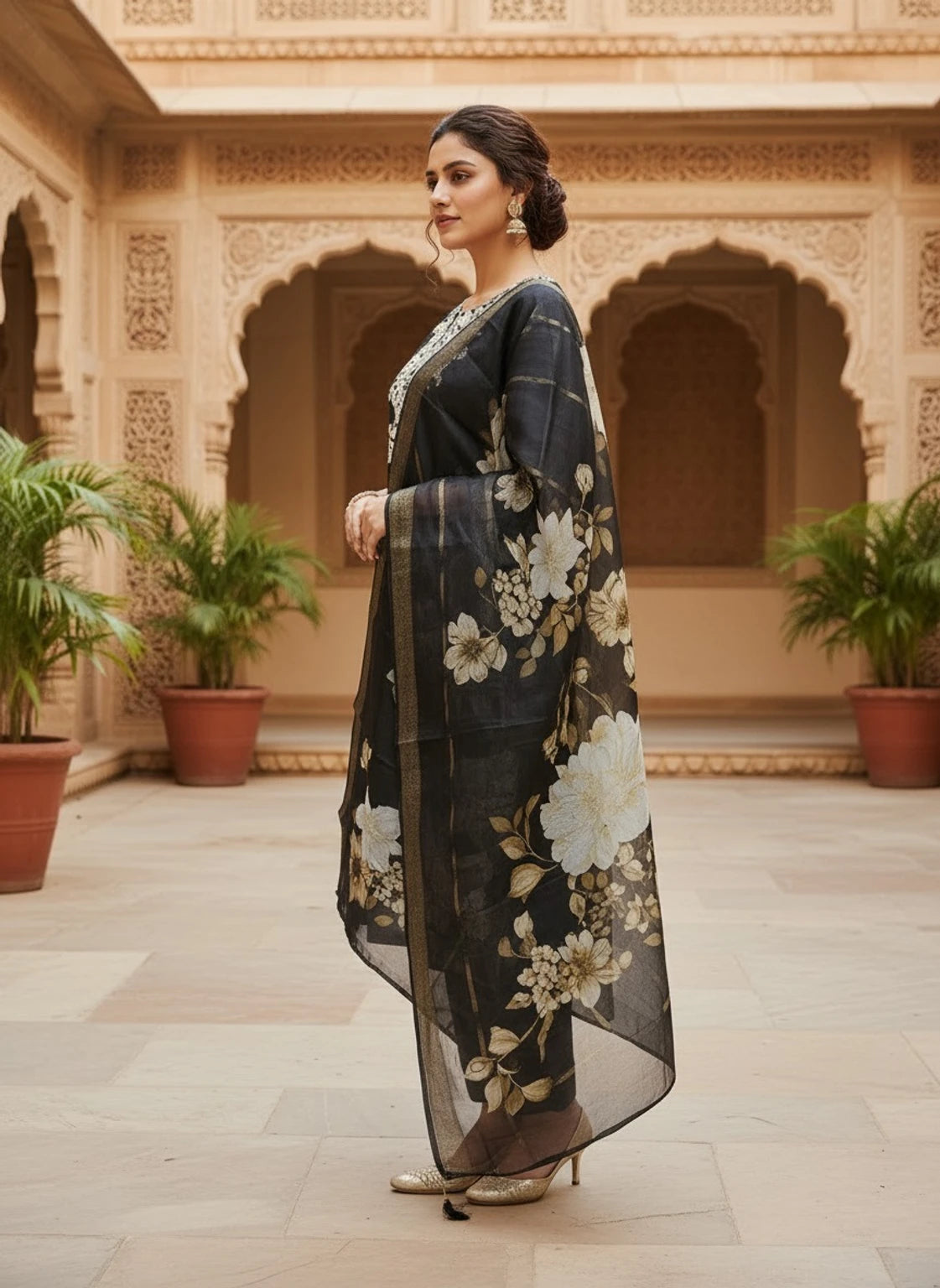 FASHION Embroidered Kurta, Trouser/Pant & Dupatta Set