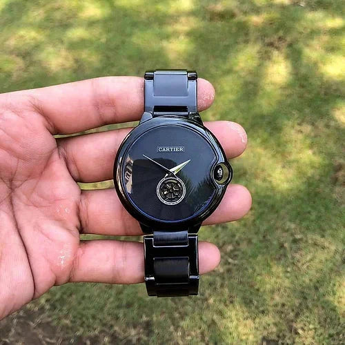 Cartier Full Black Dial Full Metal Watch for Men’s