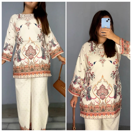 Ivory Kashmiri - Imported Rayon