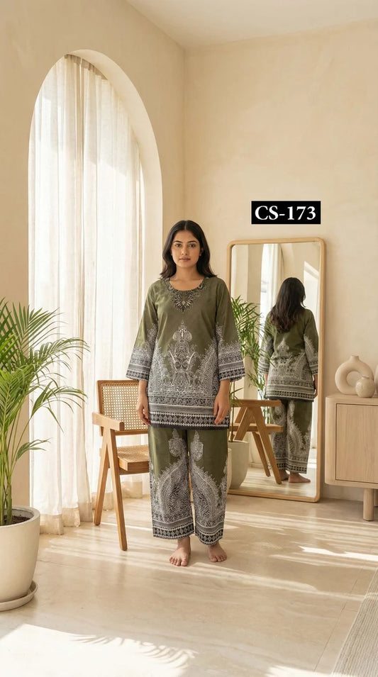 Olive Royal Paisley - Imported Rayon