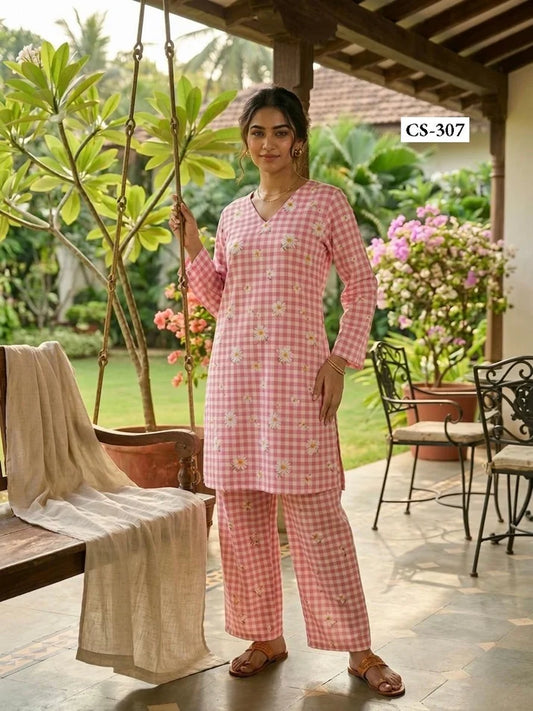 PINK DAISY SUMMER CO-ORD TURKISH SLUB