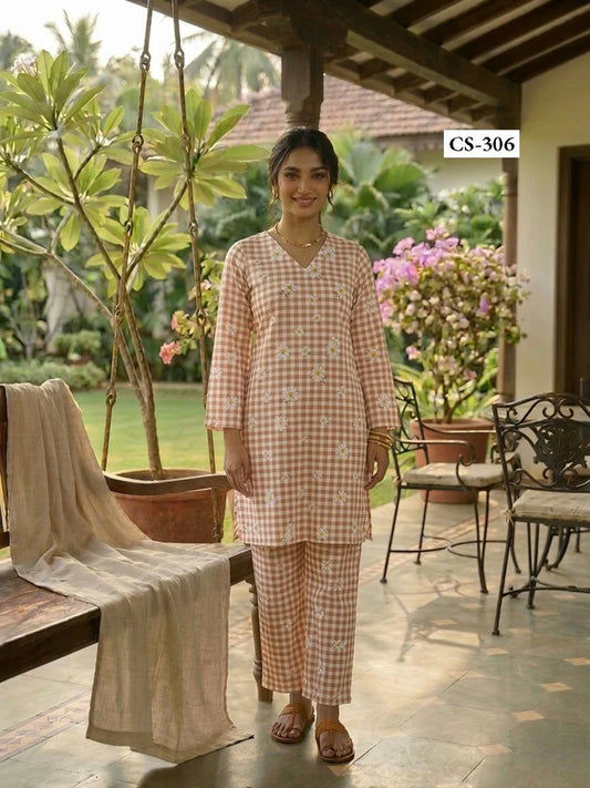 BROWN DAISY SUMMER CO-ORD TURKISH SLUB
