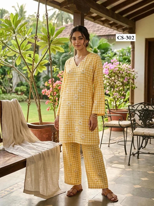 YELLOW DAISY SUMMER CO-ORD TURKISH SLUB
