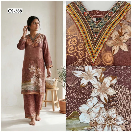 Chocolate Tropica Cord Set-PURE VISCOSE MUSLIN