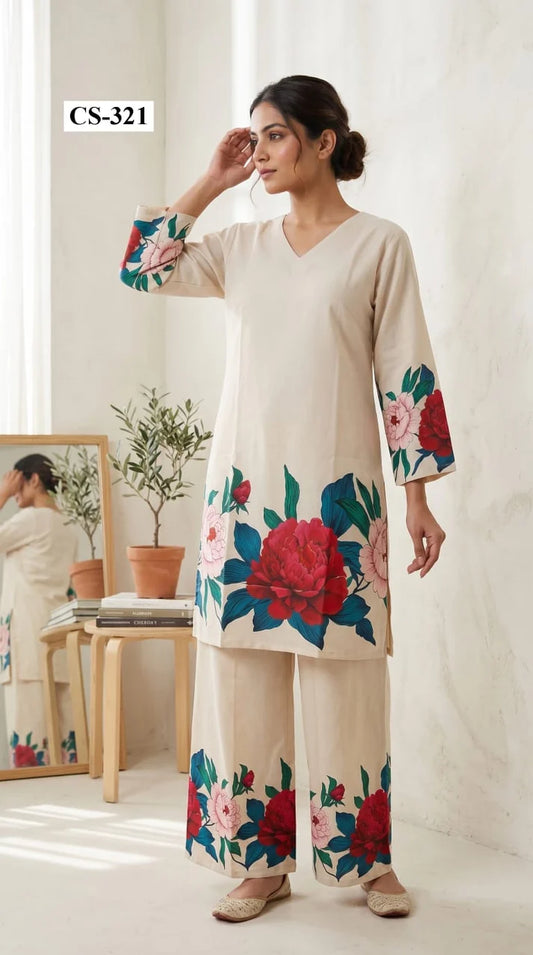 Noor Bloom Co-ord Set IMPORTED RAYON