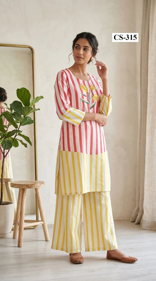 Sunbeam Stripe Co-ord Set IMPORTED RAYON