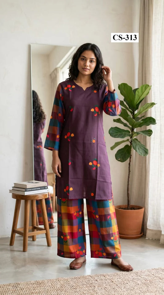 Berry Checks Co-ord Set IMPORTED RAYON