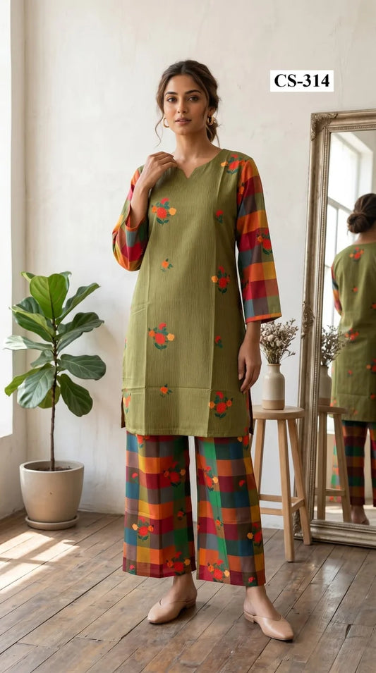 Olive Mosaic Co-ord Set