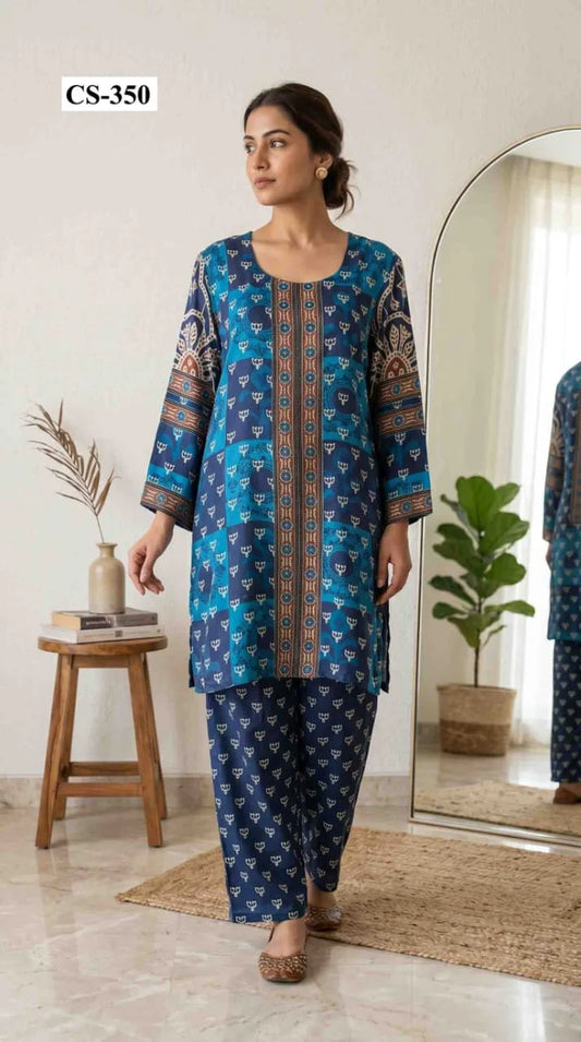 Blue Dynasty Coord Set- Japanese crepe