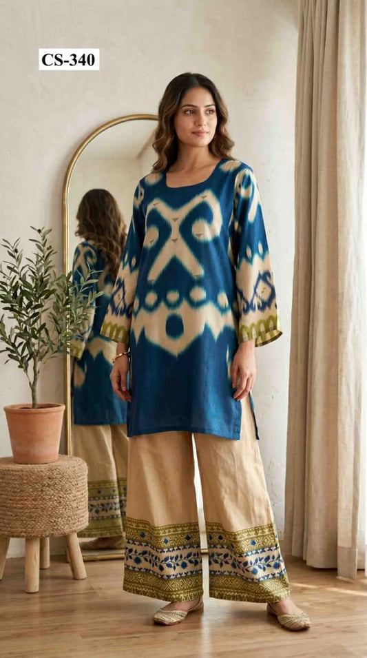 Indigo Aura Coord Set- Japanese crepe