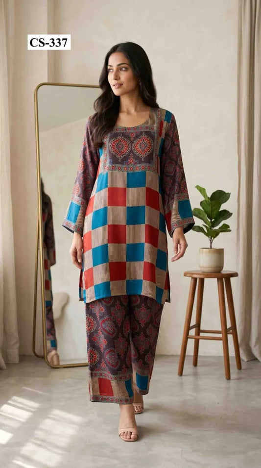 Mosaic Fusion Coord Set- Japanese crepe