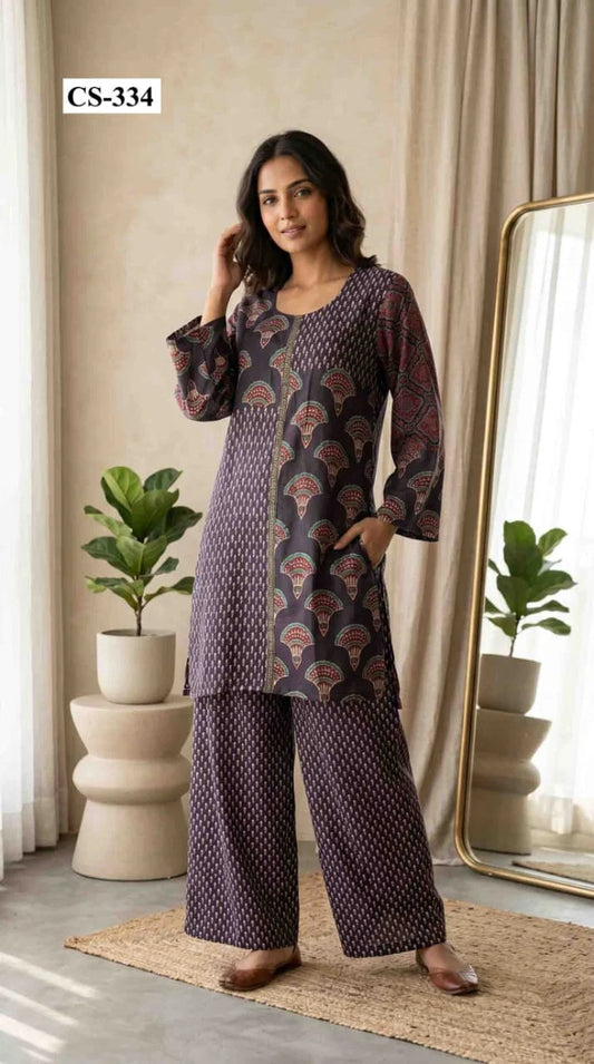 Twilight Fern Coord Set- Japanese crepe