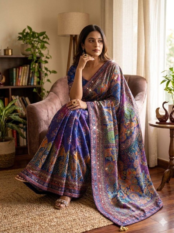 launching New Designer Soft Chinnon saree
