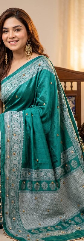 Premium designer  Soft Chinnon with beautiful print Saree