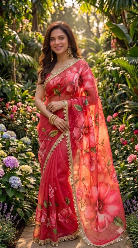Premium designer Soft pure Georgette handwork sarees
