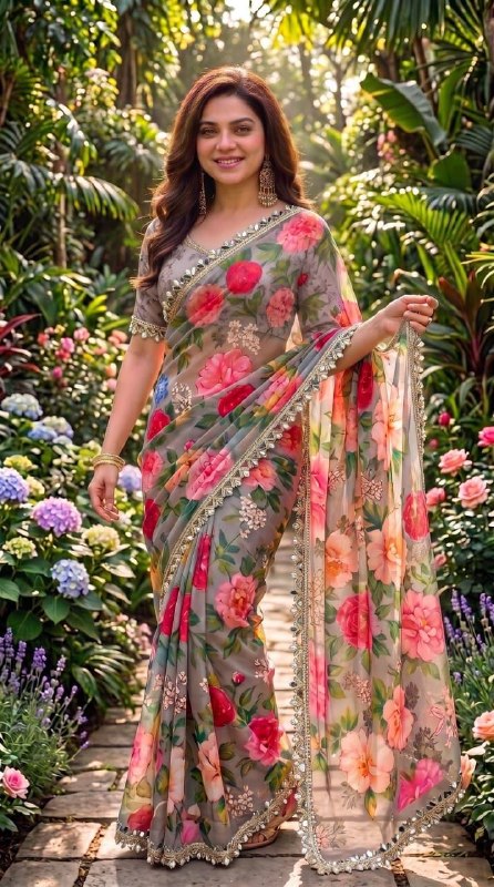 Premium designer Soft pure Georgette handwork sarees