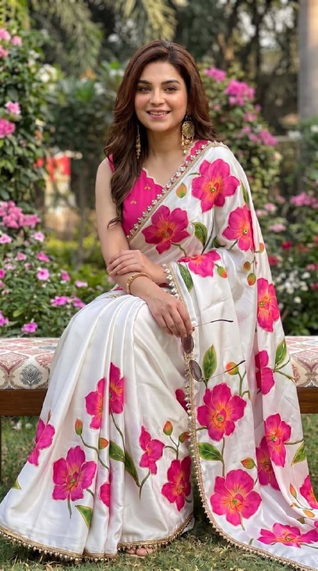 Premium designer Soft pure Georgette handwork sarees