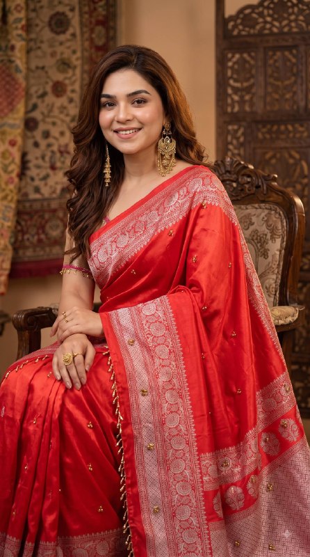Premium designer  Soft Chinnon with beautiful print Saree