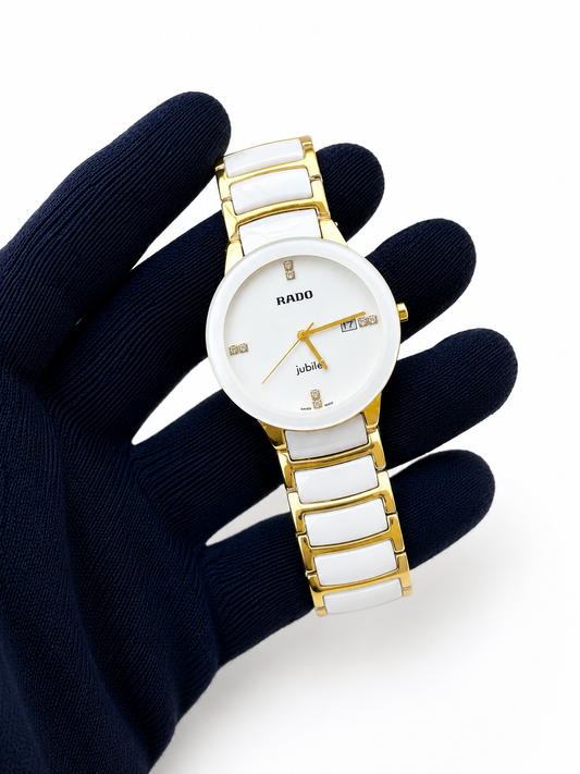 Rado Ceramic White Dial For Men's Analog Watch