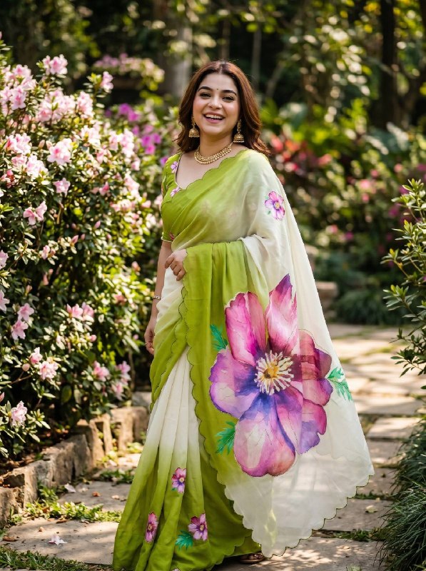 Soft pure Georgette handwork sarees