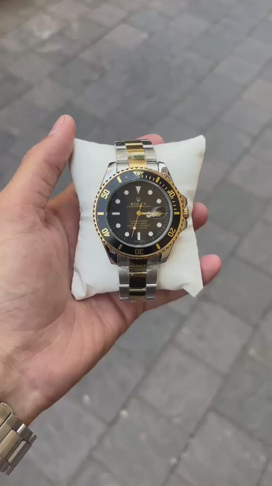 Ro-l-ex Submariner Analog Black Dial Men's Watch